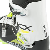 Dalbello Youth CX 3.0 Cabrio GW Ski Boots 2026 - A pair of white ski boots with black and yellow accents, featuring a distinctive "CX" logo on the side.