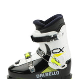 Dalbello Youth CX 3.0 Cabrio GW Ski Boots 2026 - A pair of black and white ski boots with neon green accents, featuring a sleek design and prominent "CX" logo on the side.