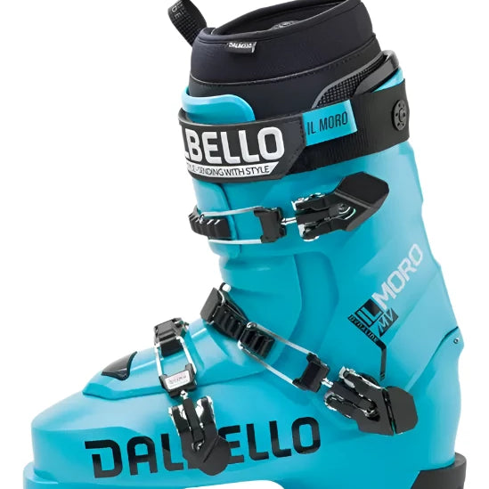 Dalbello IL Moro MV 3D Wrap Ski Boot 2026 - A black and blue ski boot with a wrap design, featuring the brand name "IL MORO" in white letters.
