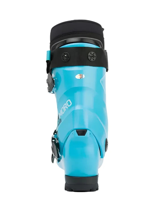 Dalbello IL Moro MV 3D Wrap Ski Boot 2026 - A light blue ski boot with a black strap and buckle on top.