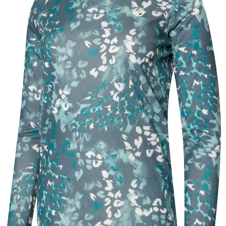 Dare2B Women's Exchange II Base Layer Set 2024 - A light blue base layer set with a subtle white pattern of leaves and branches.