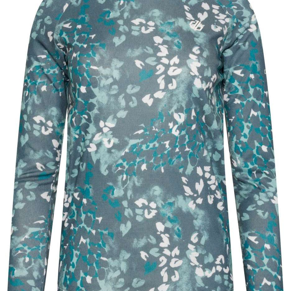 Dare2B Women's Exchange II Base Layer Set 2024 - A light blue base layer set with a subtle white pattern of leaves and branches.
