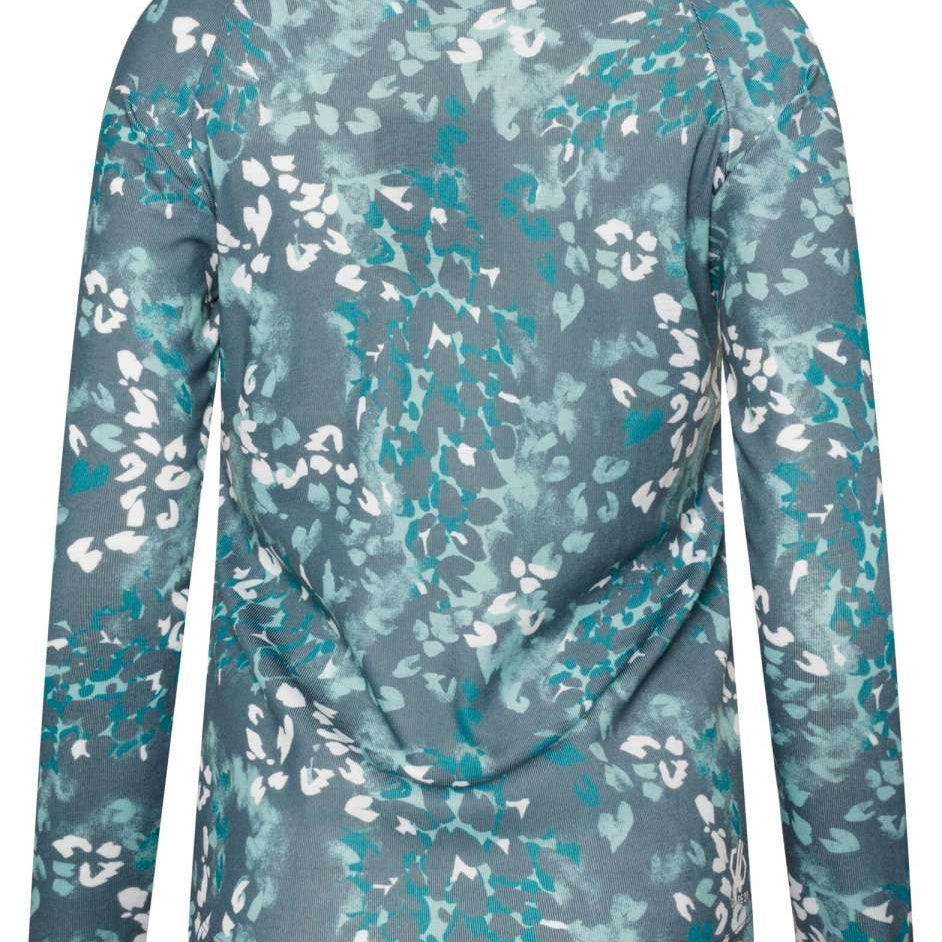 Dare2B Women's Exchange II Base Layer Set 2024 - A light blue base layer set with a subtle white and dark blue pattern of leaves.