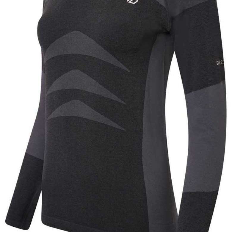 Dare2B Women's In The Zone II Base Layer Set 2024 - A black base layer set with a subtle white logo on the chest.