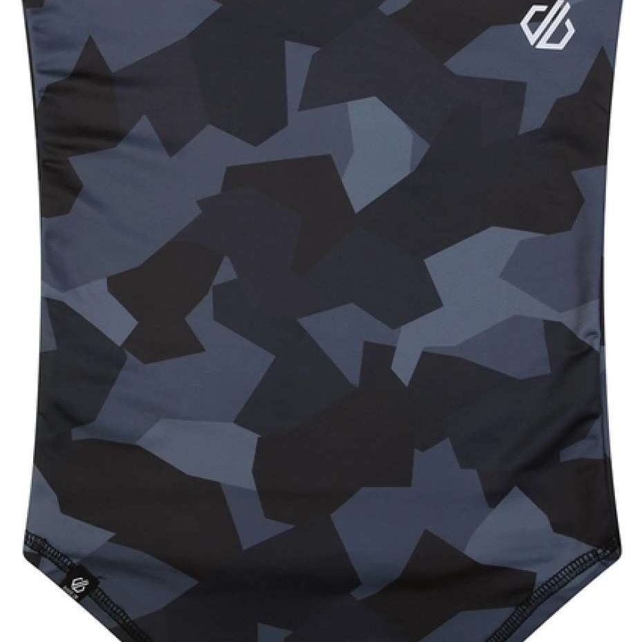 Dare2B Niveous Neck Gaiter - A dark gray neck gaiter with a geometric pattern of lighter gray shapes.