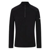 Descente Piccard 1/4 Zip T-Neck 2023 - A black zip-up sweater with a high collar and ribbed detailing on the shoulders.
