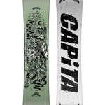 CAPITA - Dark Horse Snowboard 2026 is shown in a light green color with a black and white graphic of a skeleton riding a horse on top of a mountain range.