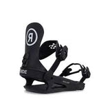 Ride Women's CL-2 Snowboard Bindings 2025 - Black bindings with white logo on top strap and "CL-2" printed in white on bottom strap.