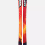 K2 Mindbender 106C skis feature a vibrant red and black design.