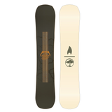 Arbor Draft Snowboard 2026 - A dark brown snowboard with a light-colored wood grain pattern on its center section.