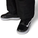 Black boys' shell pants with cuffed ankles and adjustable strap detail