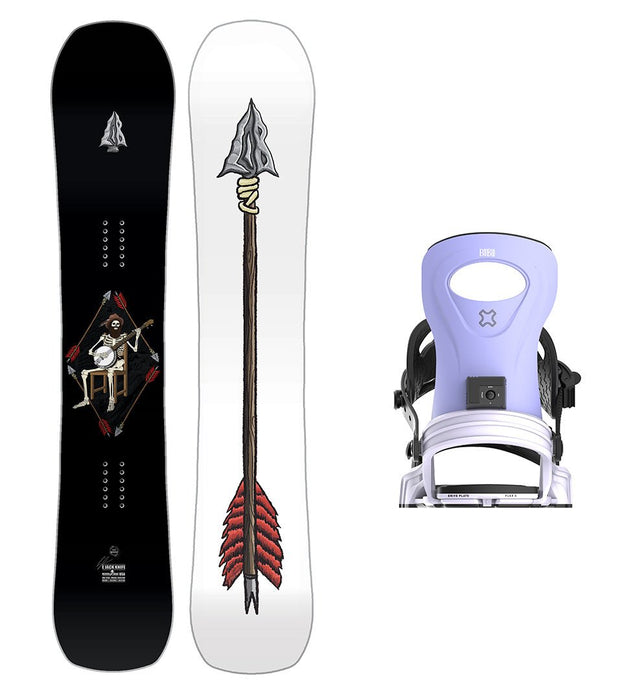 Lib Tech Ejack Knife Snowboard with Bent Metal Women's Metta Snowboard Binding 2025