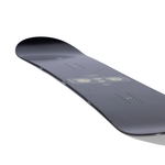 Arbor El Camino - Jared Elston Pro Snowboard 2026 - A dark gray snowboard with a white base and distinctive red stripe on top.