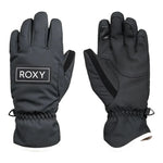 Roxy Junior's Freshfield Glove 2025 - A black glove with a white logo on the wrist and a textured palm.
