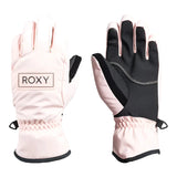 Roxy Junior's Freshfield Glove 2025 - A pair of gloves with a light pink palm and cuffs, featuring a darker pink accent on the wrist strap.
