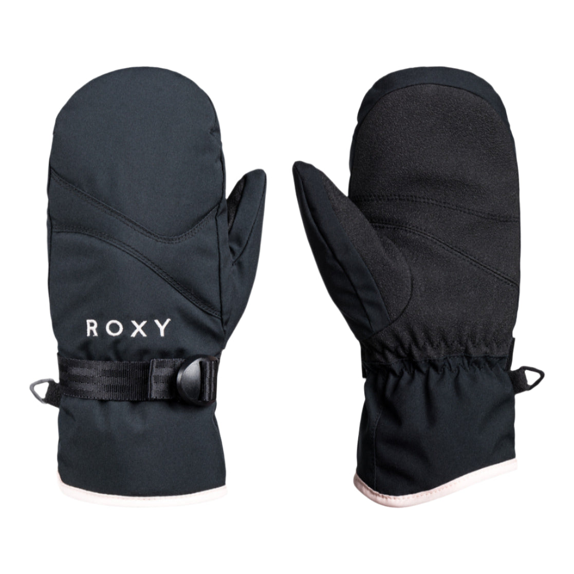 Roxy Girl's Jetty Solid Mitt 2025 - A solid-colored mitt with a strap closure and a small logo on the cuff.