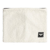 Roxy Women's Valwood Collar - A cream-colored fleece neck warmer with a small black logo featuring a white heart and "R" in the bottom-right corner.