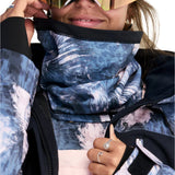 Roxy Women's Lana Collar - A blue, white, and black snowboard jacket with a high collar.