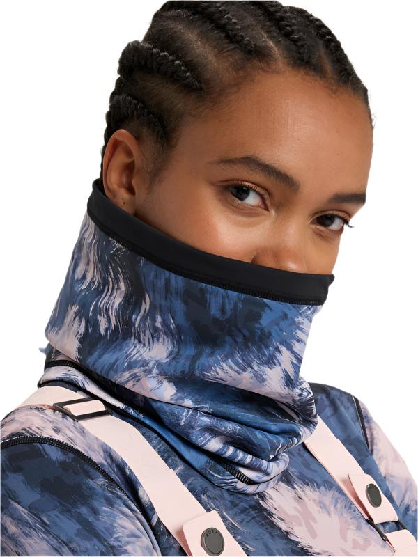 Roxy Women's Lana Collar - A blue, white, and black abstract patterned collar with a black trim around the edge.