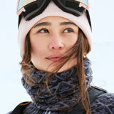 Roxy Women's Sayna Collar - A black ski goggle with a pink frame and mirrored lenses.