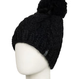 Roxy Women's Winter Beanie 2025 - A black beanie with a large pom-pom on top.