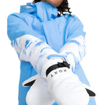 Roxy Women's Jetty Solid Mitt - A pair of white mittens with a black strap and buckle on the wrist, featuring a solid pattern.