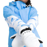 Roxy Women's Jetty Solid Mitt - A pair of white mittens with a black strap and buckle on the wrist, featuring a solid pattern.