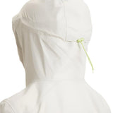 Roxy Women's Lunalite 3L GORE-TEX Jacket - A white jacket with a hood, featuring a drawstring at the waist and two zippered pockets on either side.