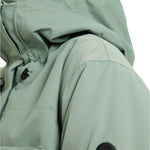 Roxy Women's Illumine Warmlink Jacket 2025 - A sage green jacket with a black zipper and two zippered pockets on either side.