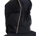 Roxy Women's Snowblizzard Insulated Jacket 2025 - A black jacket with tan accents and a hood, featuring a drawstring at the waist.