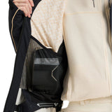 Roxy Women's Snowblizzard Insulated Jacket - A black jacket with a white logo on the left chest and a zippered pocket on the right side.