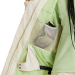 Roxy Women's Highridge Hoodie Jacket 2025 - A light green hooded jacket with a zippered front and two pockets on either side.