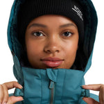 Roxy Women's Meade Insulated Jacket - A black jacket with a white logo on the left chest and a hood.