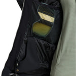 Roxy Women's Meade Insulated Jacket - A black insulated jacket with a zippered front and two pockets on either side, featuring a mesh lining visible through the zipper opening.