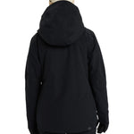 Roxy Women's Wild Twist Jacket 2025 - A black jacket with a hood, featuring a small white logo on the bottom right side.