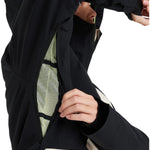 Roxy Women's Wild Twist Jacket 2025 - A black jacket with a mesh panel on the side and a zipper down the front.