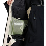 Roxy Women's Wild Twist Jacket 2025 - A black jacket with a white stripe on the sleeve and a zippered pocket on the side.