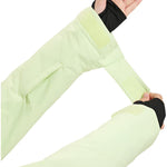 Roxy Radiant Lines Overhead Jacket 2025 - A light green jacket with a darker green stripe on the left sleeve and a hood.