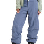 Roxy Women's Chloe Kim Insulated Pant 2025 - Light blue snow pants with a subtle white stripe pattern on the side of one leg.