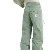 Roxy Women's Chloe Kim Insulated Pant 2025 - Sage green insulated ski pants with a white logo on the left thigh pocket.