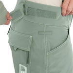 Roxy Women's Chloe Kim Insulated Pant 2025 - Sage green insulated ski pants with a white logo on the left leg.
