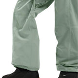 Roxy Women's Chloe Kim Insulated Pant 2025 - Sage green insulated snow pants with white stitching and a zippered pocket on the thigh.