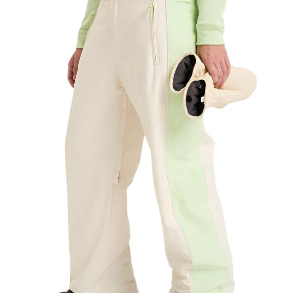 Roxy Women's Steeply Shell Pant 2025 - A cream-colored snow pant with a zippered pocket on the side of the leg.