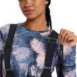 Roxy Women's Summit Bib Shell Pant 2025 - A black bib shell pant with a subtle white logo on the left thigh.