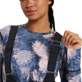 Roxy Women's Summit Bib Shell Pant 2025 - A black bib shell pant with a subtle white logo on the left thigh.