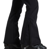 Roxy Women's Summit Bib Shell Pant 2025 - Black snow pants with a zippered pocket on the side of one leg.