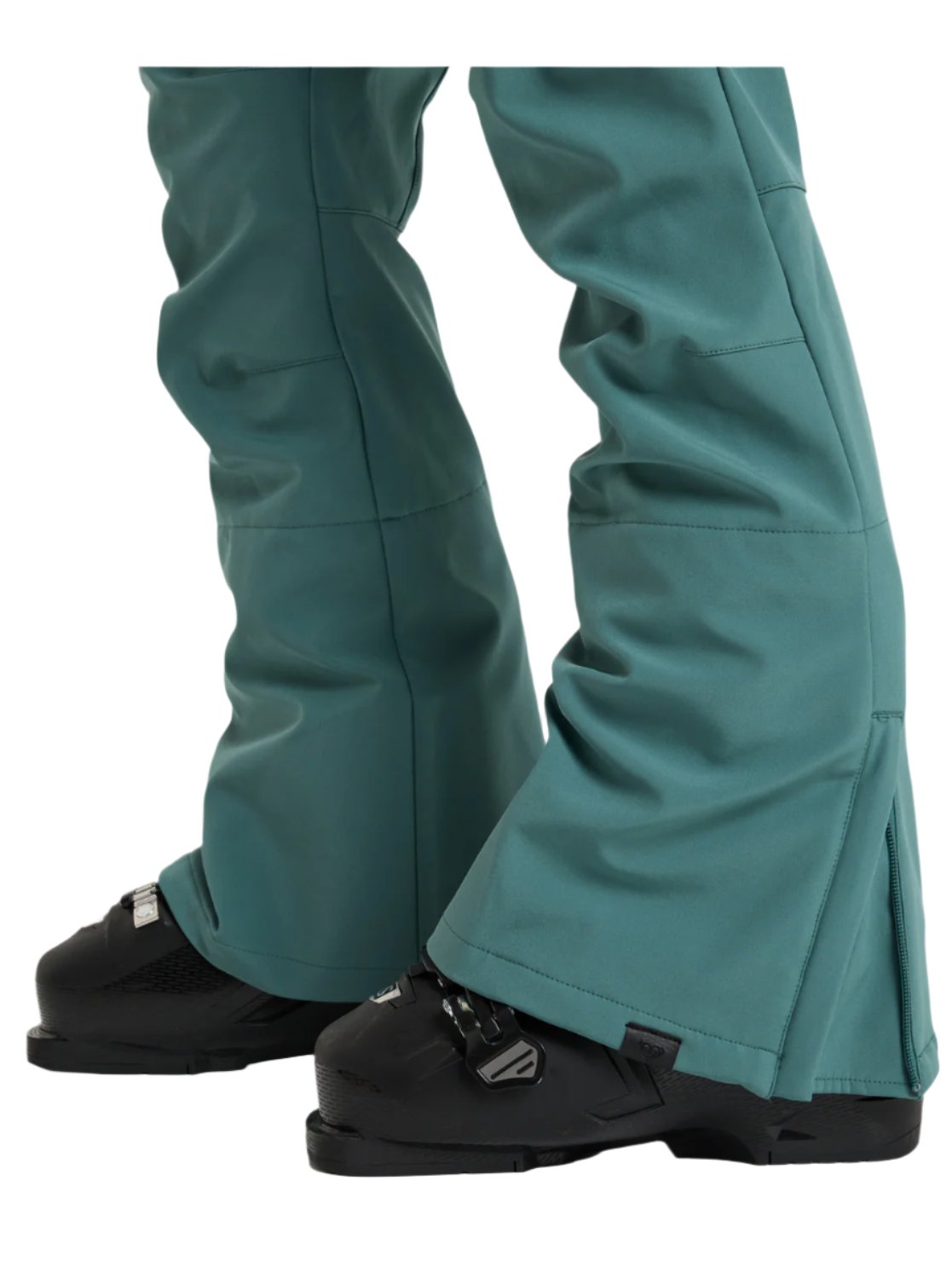 Roxy Women's Rising High Pant 2025 - A pair of teal-colored snow pants with a subtle pattern and zippered pockets.