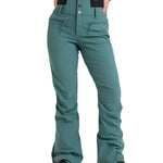 Roxy Women's Rising High Pant 2025 - Solid black snow pants with a zippered pocket on the side of the leg.