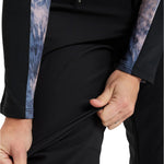 Roxy Women's Rising High Pant 2025 - Black snow pants with a subtle white pattern on the side of the leg.