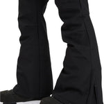 Roxy Women's Rising High Pant 2025 - Black snow pants with a zippered pocket on the right thigh and two front pockets.